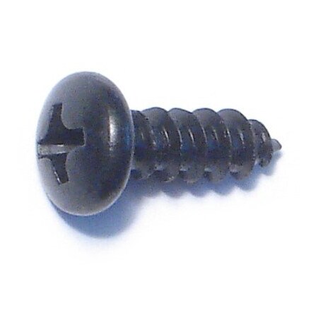 Midwest Fastener Sheet Metal Screw, #8 x 1/2 in, Black Steel Pan Head Phillips Drive, 30 PK 79405